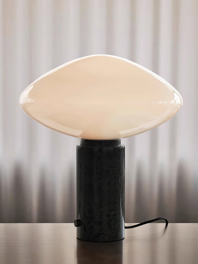 Lioralira Table Lamp with Glass Shade and Green Marble Base