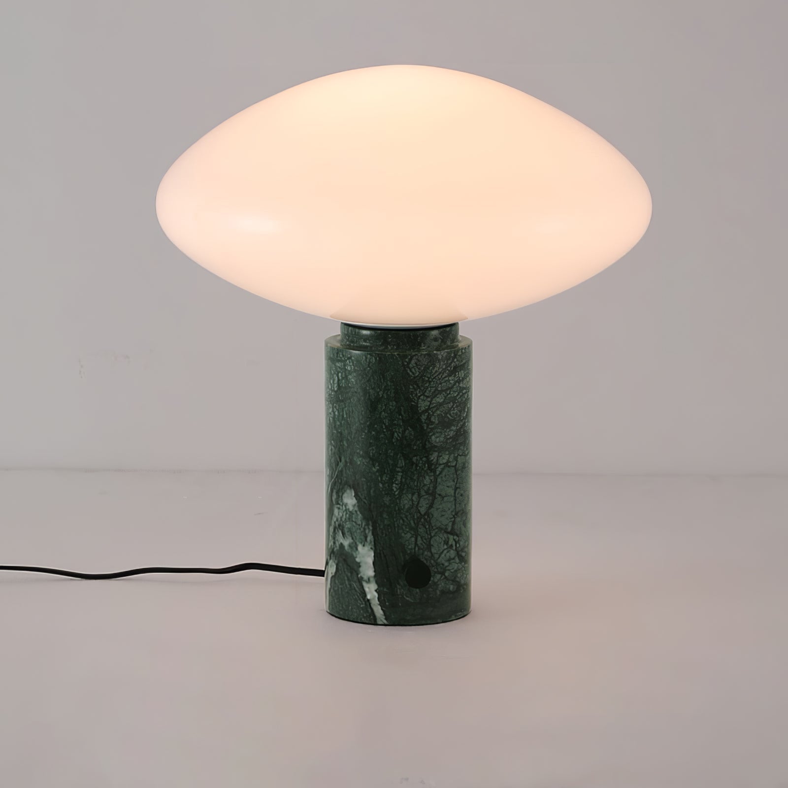 Lioralira Table Lamp with Glass Shade and Green Marble Base