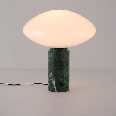 Lioralira Table Lamp with Glass Shade and Green Marble Base