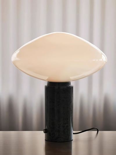 Lioralira Table Lamp with Glass Shade and Green Marble Base