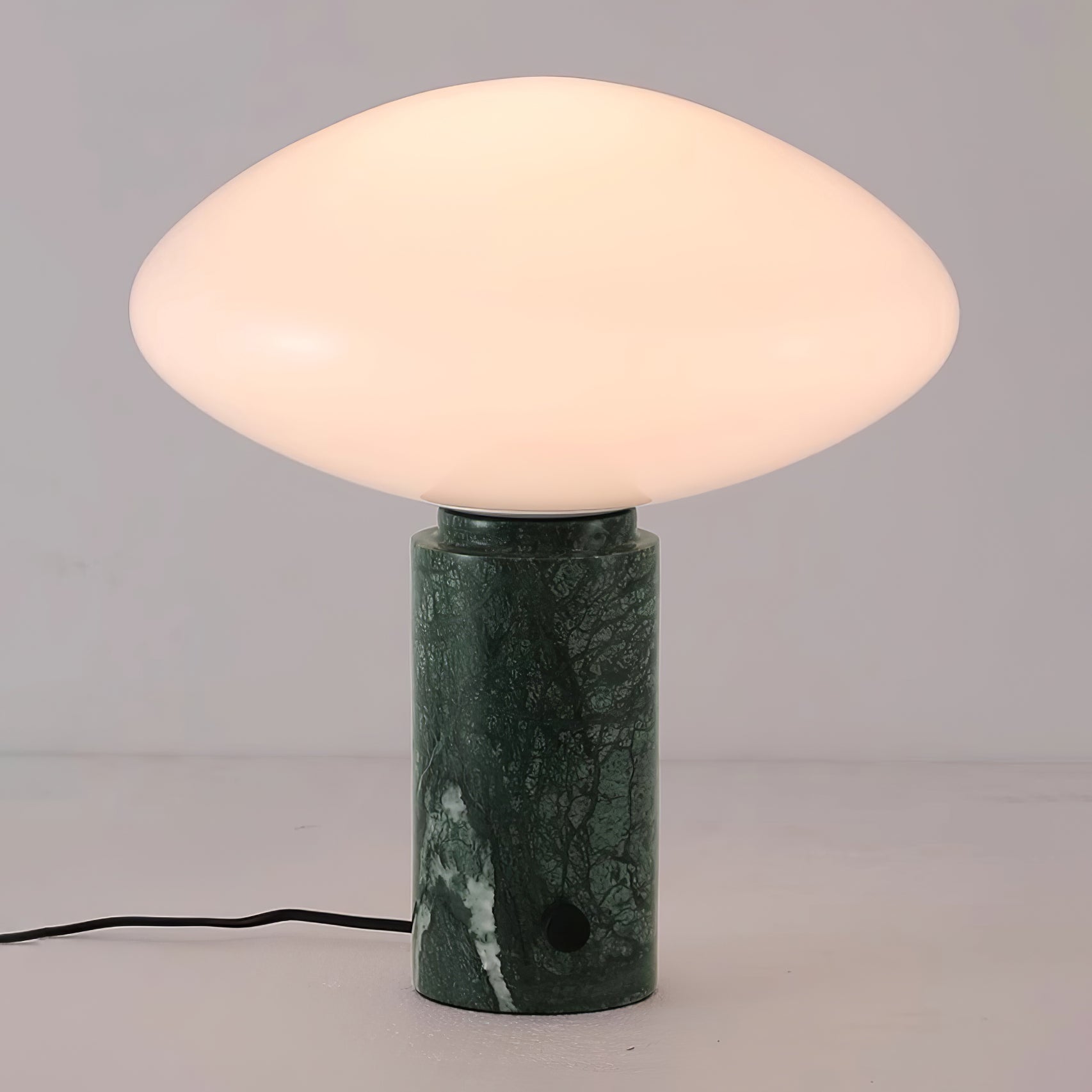 Lioralira Table Lamp with Glass Shade and Green Marble Base