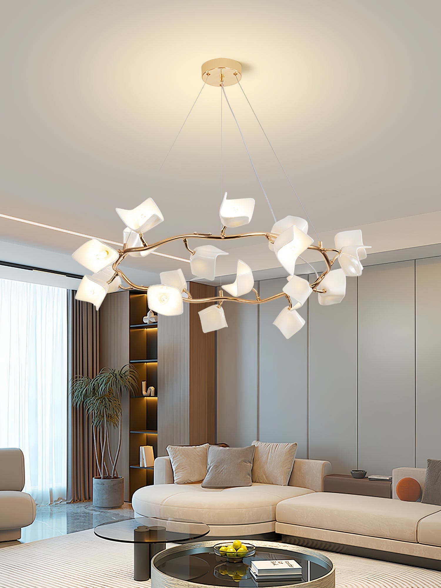 Arthearae Postmodern Luxury Flora Ceramics Chandelier