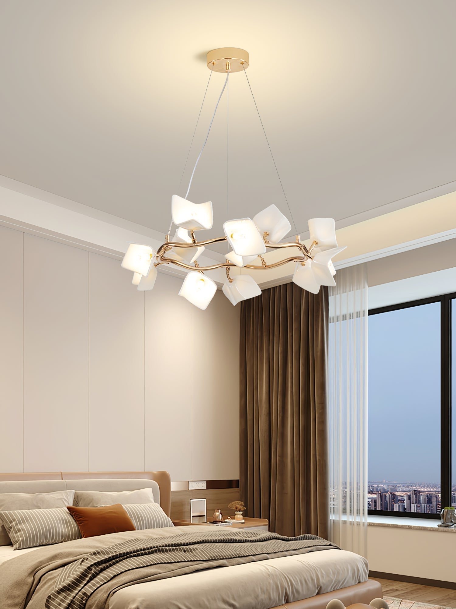 Arthearae Postmodern Luxury Flora Ceramics Chandelier