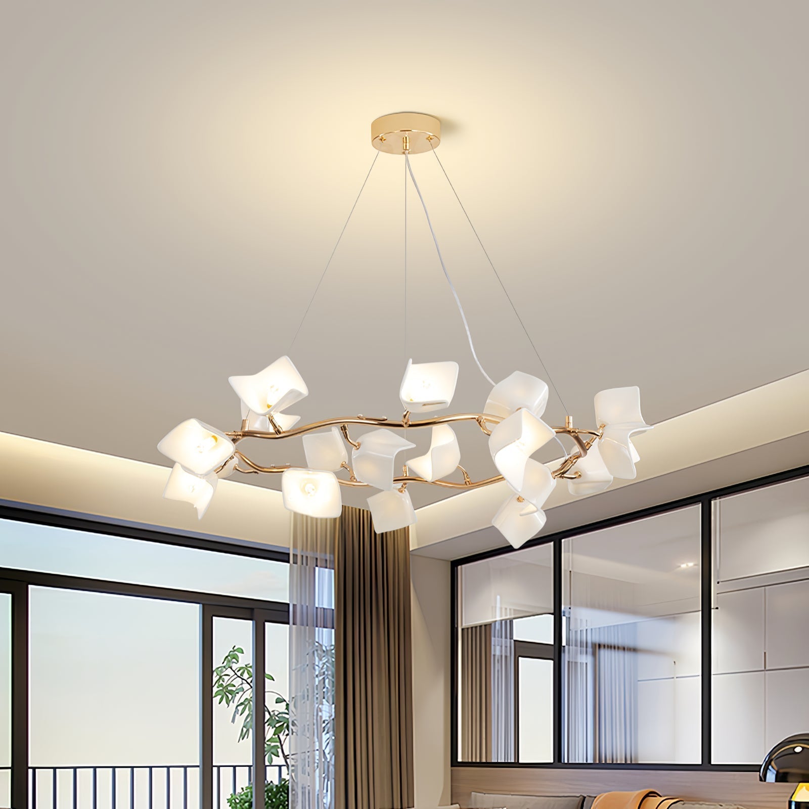 Arthearae Postmodern Luxury Flora Ceramics Chandelier