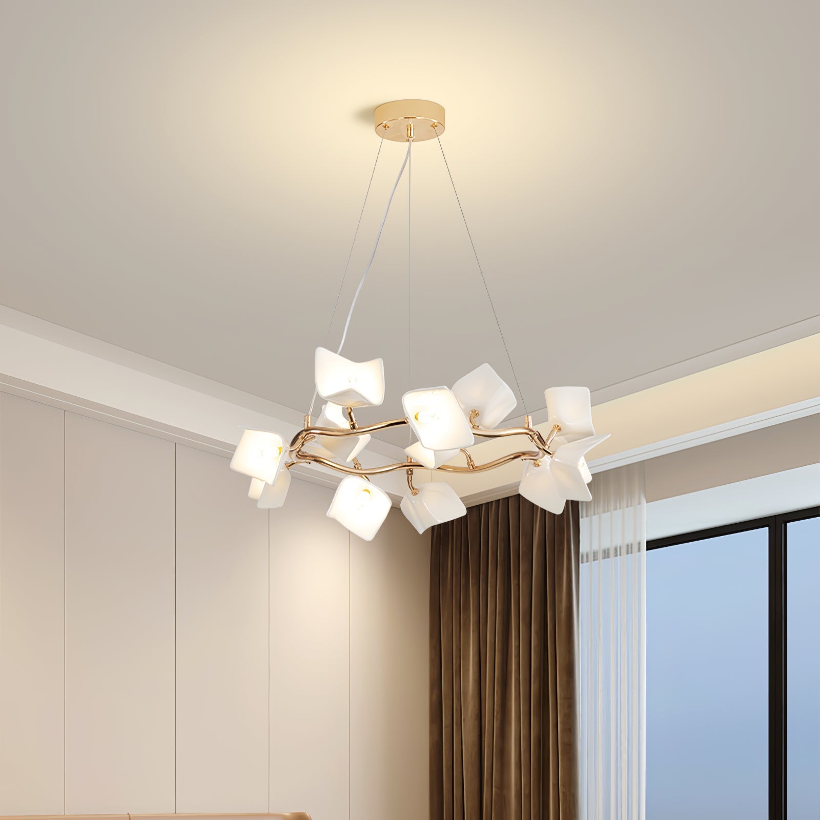 Arthearae Postmodern Luxury Flora Ceramics Chandelier