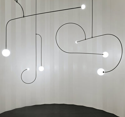 Viraiseon Chandelier Mobile Black Minimalist