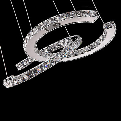Luxisine Chandelier Crystal Double C Modern Silver 2-Ring