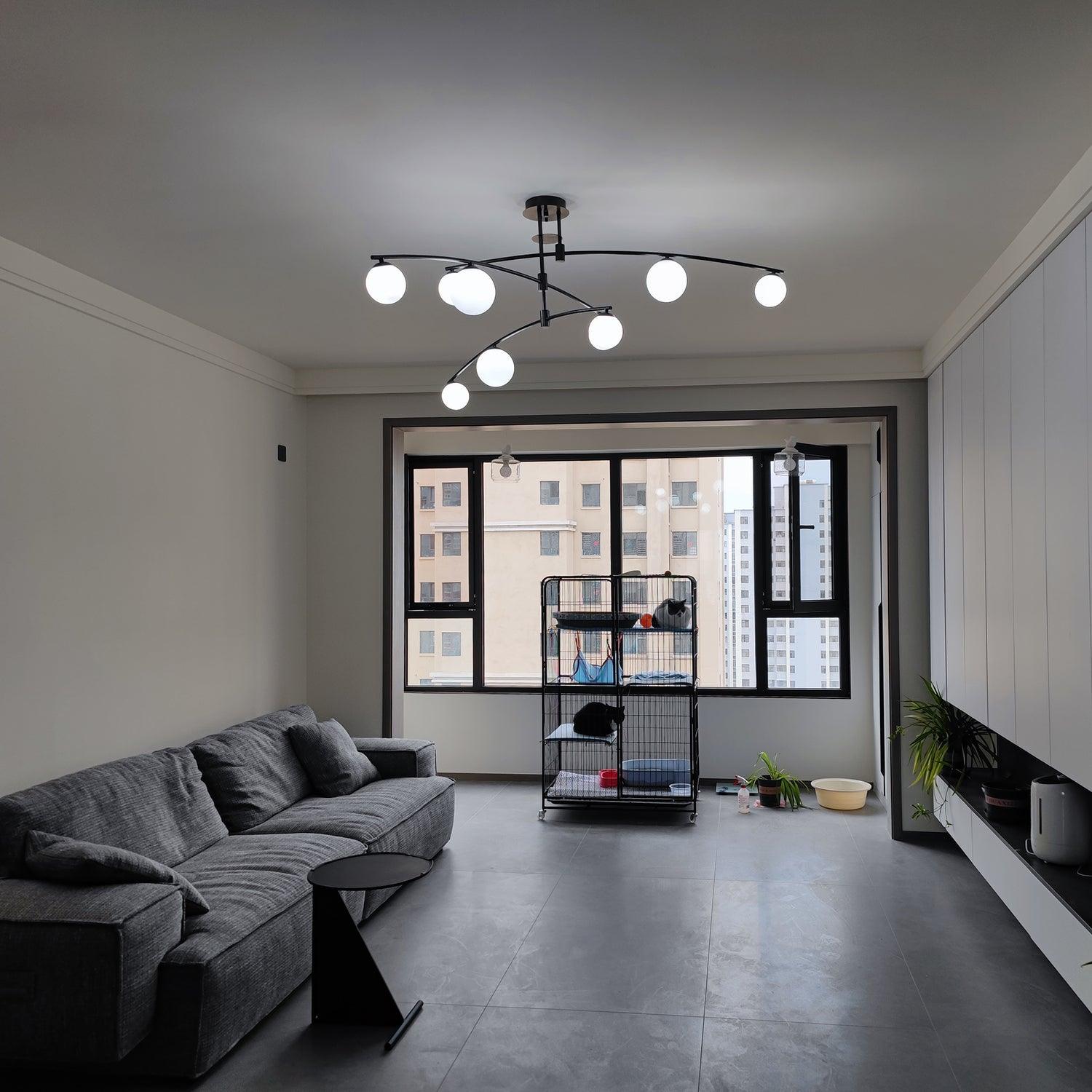 Lustra Chandelier Long Arm Modern 6-Light - Neutral Decor