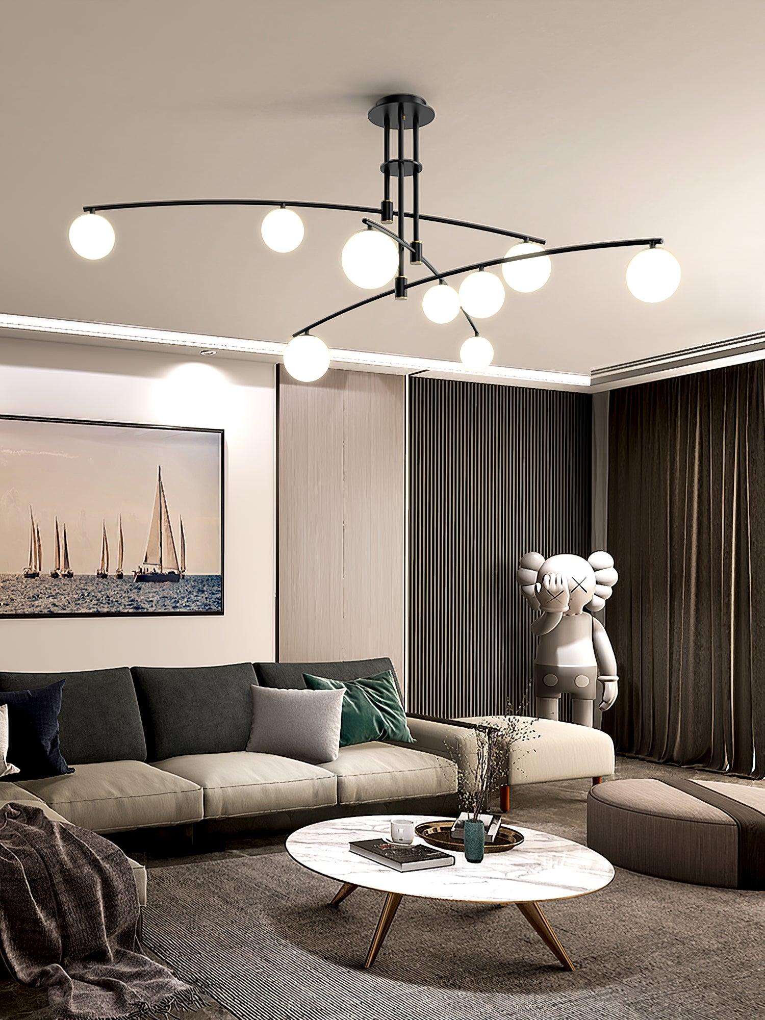 Lustra Chandelier Long Arm Modern 6-Light - Neutral Decor