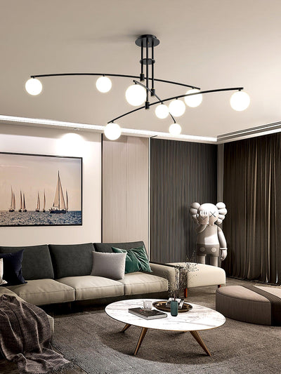 Lustra Chandelier Long Arm Modern 6-Light - Neutral Decor