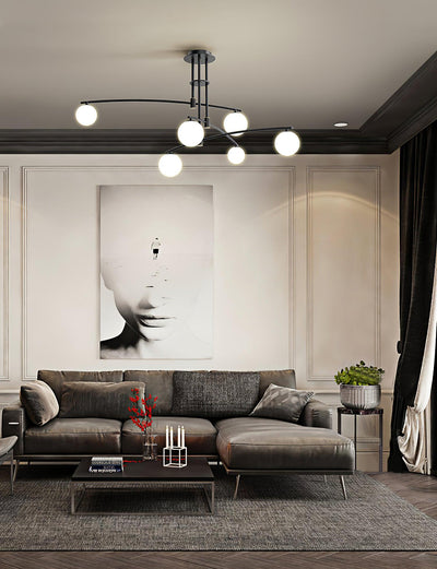 Lustra Chandelier Long Arm Modern 6-Light - Neutral Decor