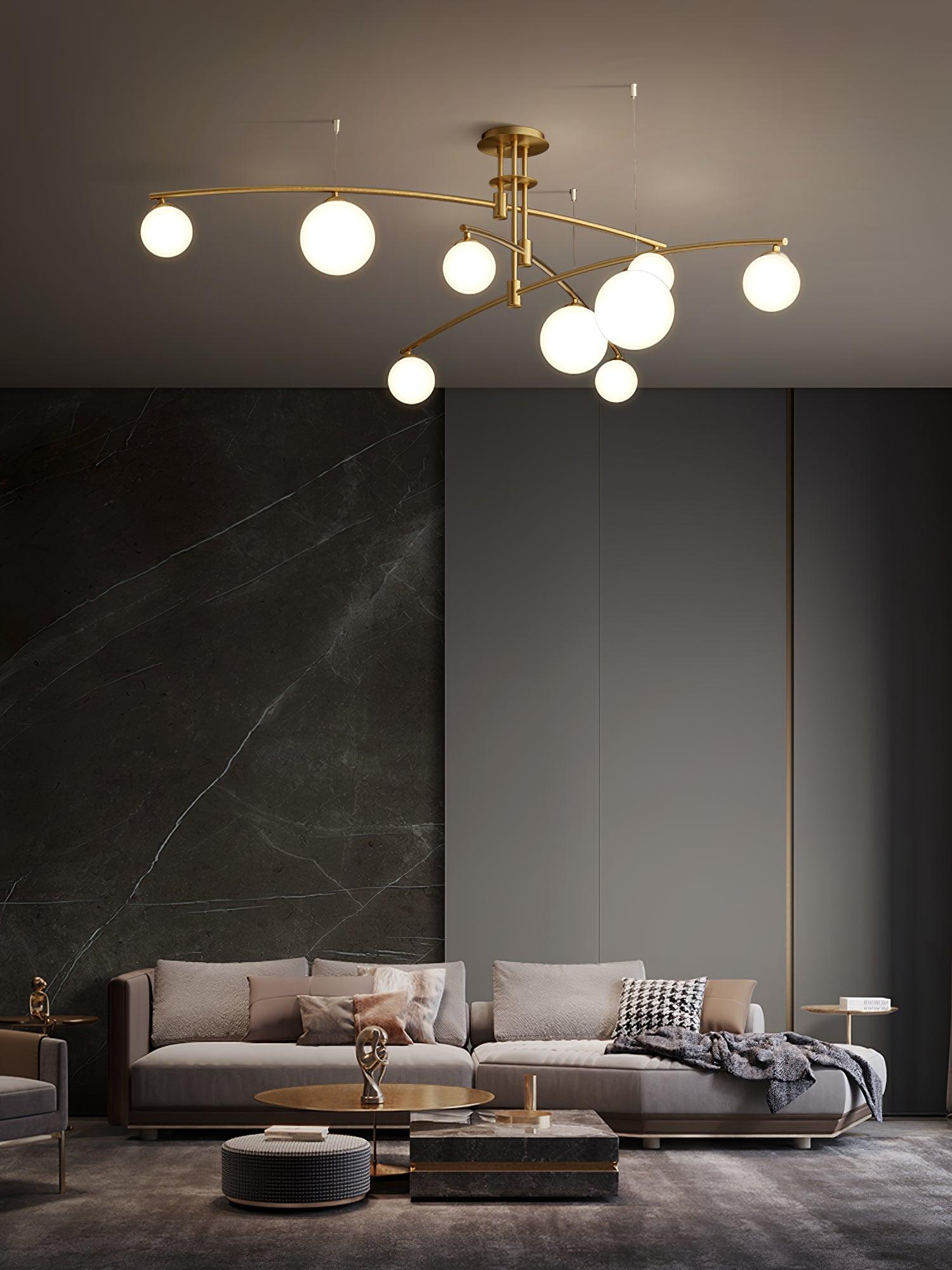 Lustra Chandelier Long Arm Modern 6-Light - Neutral Decor