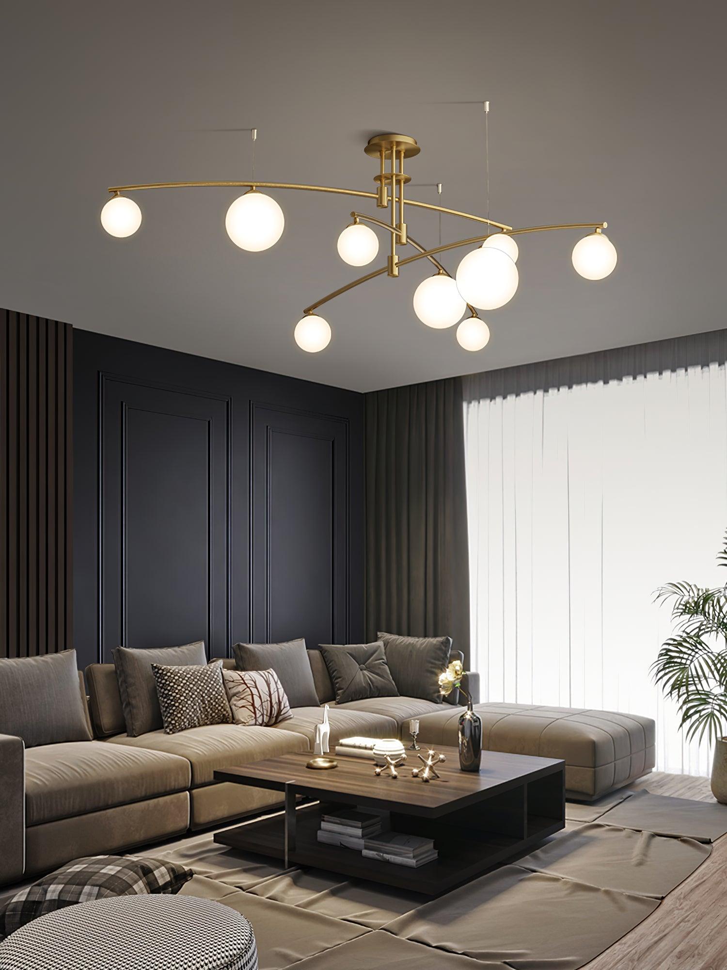 Lustra Chandelier Long Arm Modern 6-Light - Neutral Decor