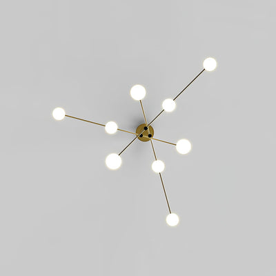Lustra Chandelier Long Arm Modern 6-Light - Neutral Decor