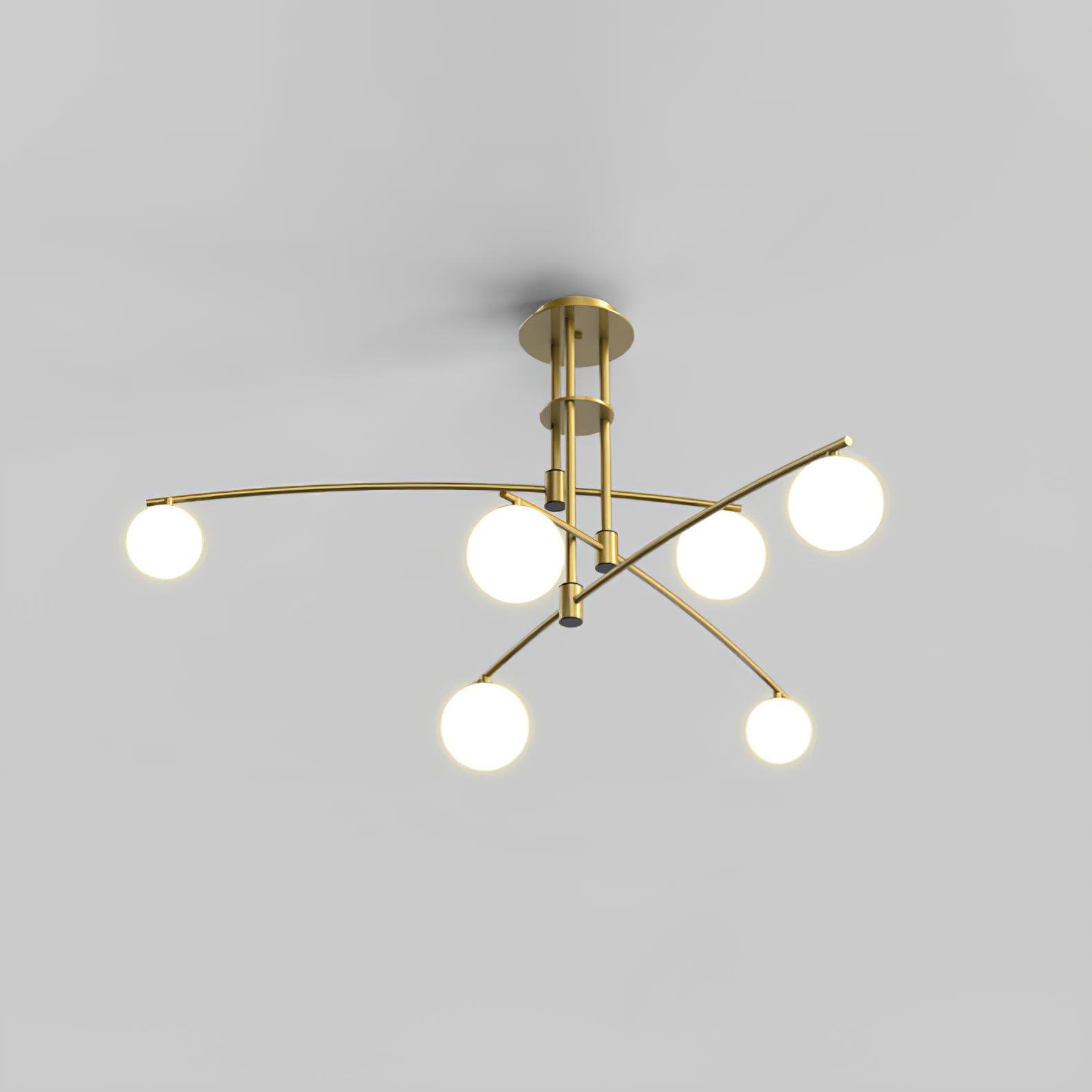 Lustra Chandelier Long Arm Modern 6-Light - Neutral Decor