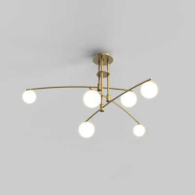 Lustra Chandelier Long Arm Modern 6-Light - Neutral Decor