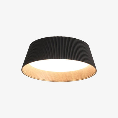 Rineia Ceiling Lamp Ribbed Drum Wood Elegant Contemporary