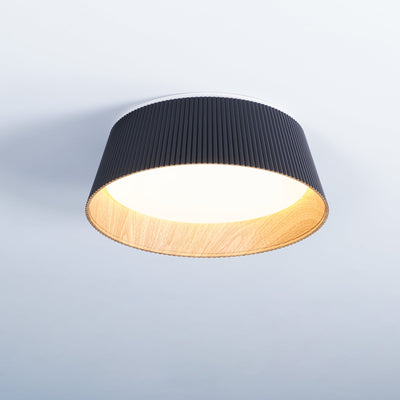 Rineia Ceiling Lamp Ribbed Drum Wood Elegant Contemporary