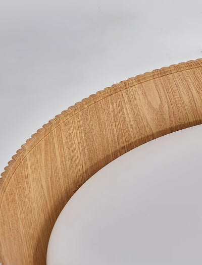 Rineia Ceiling Lamp Ribbed Drum Wood Elegant Contemporary