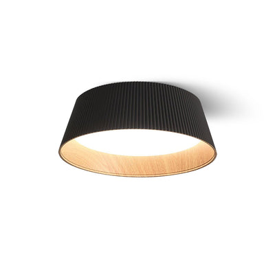 Rineia Ceiling Lamp Ribbed Drum Wood Elegant Contemporary