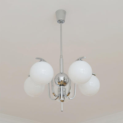 Eiroaria Chandelier Chrome Glass Modo Deco Elegant