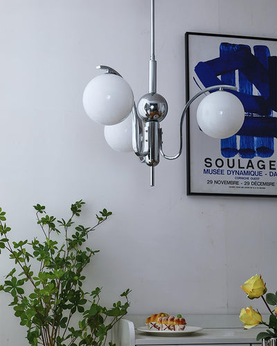 Eiroaria Chandelier Chrome Glass Modo Deco Elegant