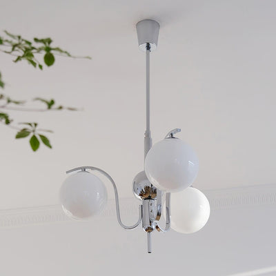 Eiroaria Chandelier Chrome Glass Modo Deco Elegant