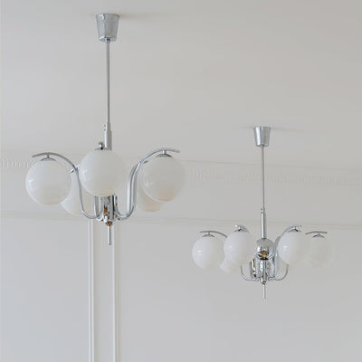 Eiroaria Chandelier Chrome Glass Modo Deco Elegant