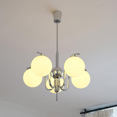 Eiroaria Chandelier Chrome Glass Modo Deco Elegant