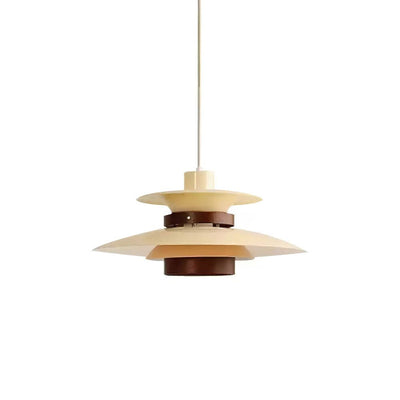Xyla Pendant Lamp Wood Layered Shade Nordic Dining