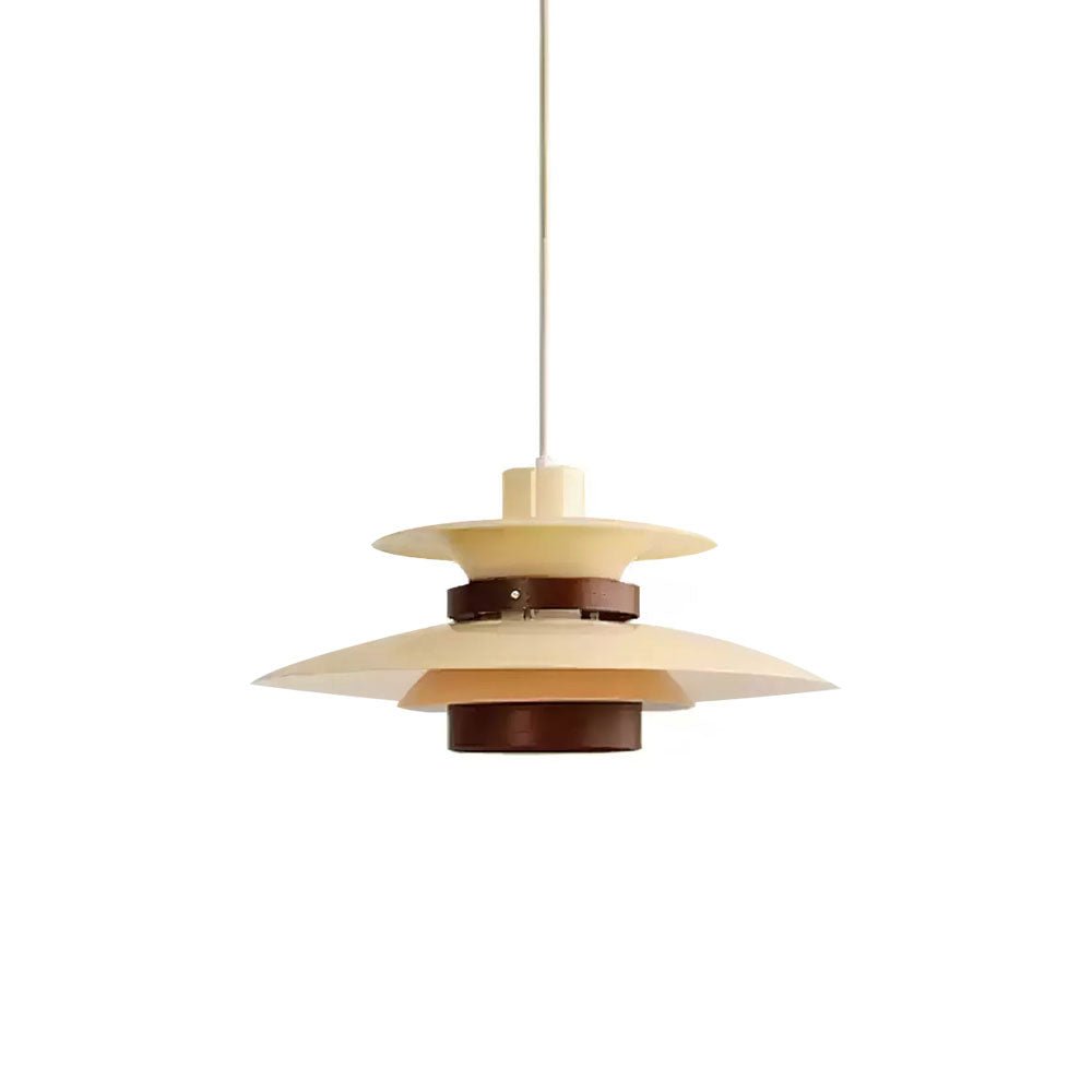 Xyla Pendant Lamp Wood Layered Shade Nordic Dining