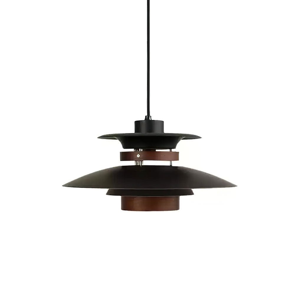 Xyla Pendant Lamp Wood Layered Shade Nordic Dining