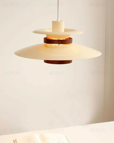 Xyla Pendant Lamp Wood Layered Shade Nordic Dining