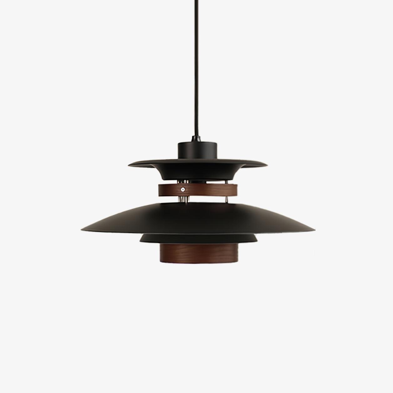 Xyla Pendant Lamp Wood Layered Shade Nordic Dining