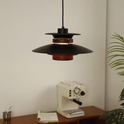 Xyla Pendant Lamp Wood Layered Shade Nordic Dining
