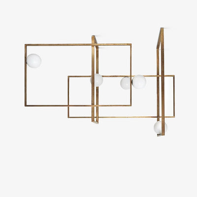 Veliiel Chandelier Mondrian Glass Brass Geometric Modern