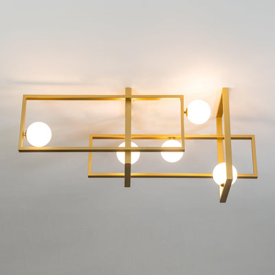 Veliiel Chandelier Mondrian Glass Brass Geometric Modern