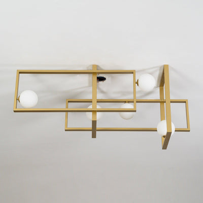 Veliiel Chandelier Mondrian Glass Brass Geometric Modern