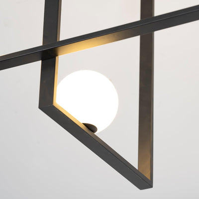 Veliiel Chandelier Mondrian Glass Brass Geometric Modern