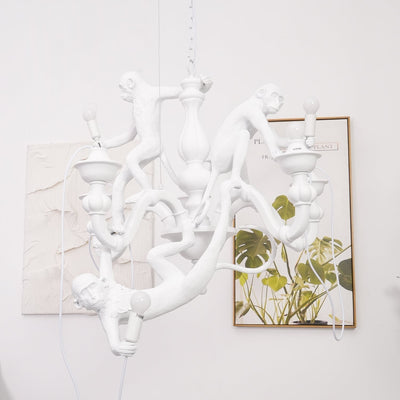 Tixor Chandelier Monkey Black Playful Sculpture