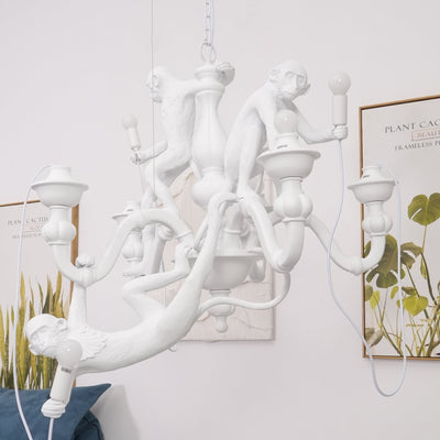 Tixor Chandelier Monkey Black Playful Sculpture