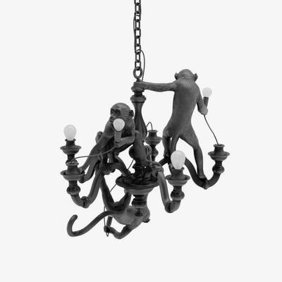 Tixor Chandelier Monkey Black Playful Sculpture