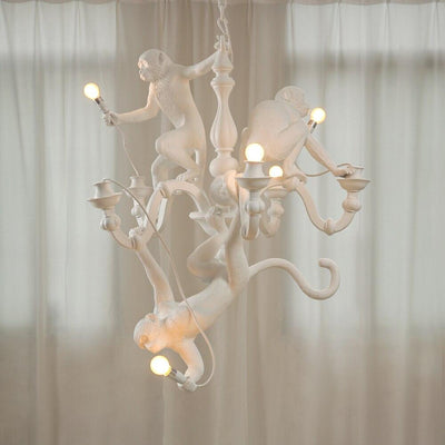 Tixor Chandelier Monkey Black Playful Sculpture