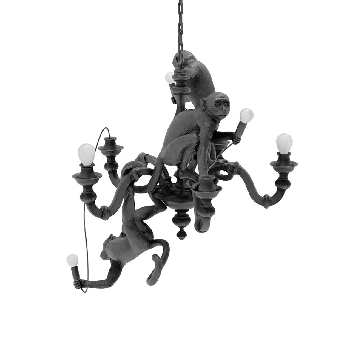 Tixor Chandelier Monkey Black Playful Sculpture