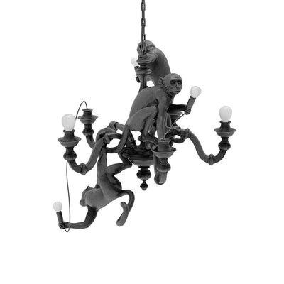 Tixor Chandelier Monkey Black Playful Sculpture