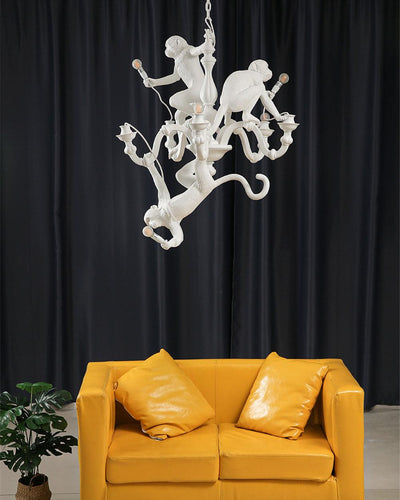 Tixor Chandelier Monkey Black Playful Sculpture