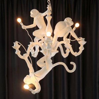 Tixor Chandelier Monkey Black Playful Sculpture