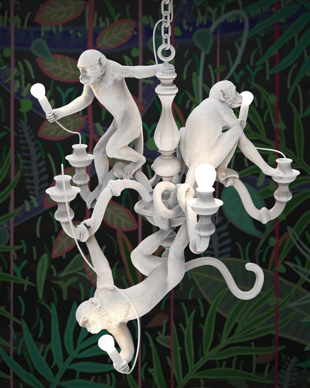 Tixor Chandelier Monkey Black Playful Sculpture