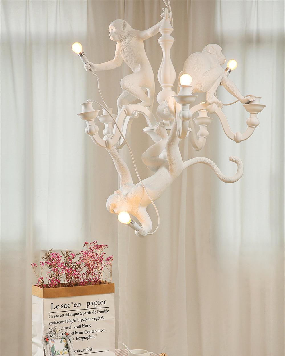 Tixor Chandelier Monkey Black Playful Sculpture