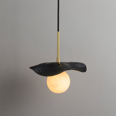 Zaraeen Modern Minimalist Brass Alabaster Pendant Light - Neutral Decor